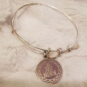 Silver Just Breathe Ohm Alex and Ani Bangle